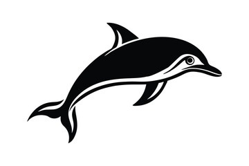 Silhouette art illustration of a dolphin in motion.eps