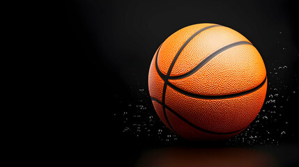 Obraz premium Orange Basketball on Dark Background