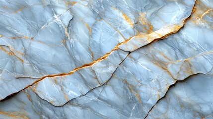 Large piece of marble with a crack in it. The crack is jagged and the stone is blue and white