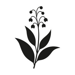 Lily of the Valley Botanical Silhouette 