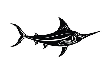 Silhouette art illustration of a swordfish.eps