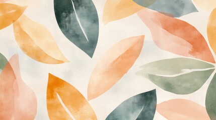 Watercolor autumn leaves pattern.