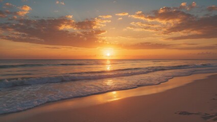 Sunset serenity over the golden shoreline
