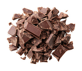 Chopping dark chocolate for baking bliss kitchen food top view culinary delight isolated on transparent background