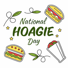 NATIONAL HOAGIE DAY vector illustration