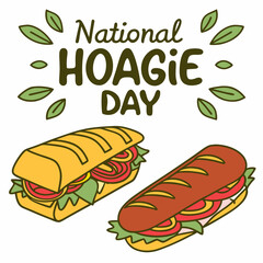 NATIONAL HOAGIE DAY vector illustration