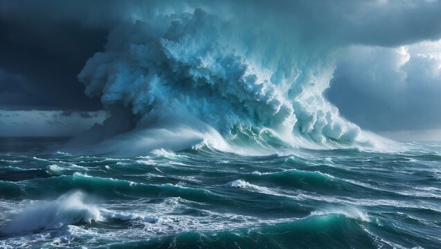 Tempestuous majesty of nature's ocean storm