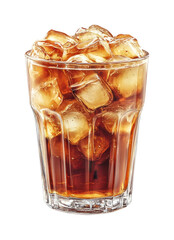 Refreshing iced beverage served in a glass home bar food cozy atmosphere isolated on transparent background