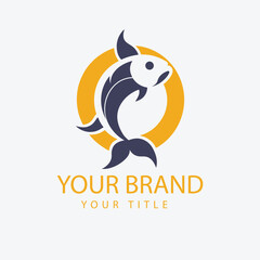 Modern Fish Logo - Circular Aquatic Design for Seafood, Fishing, and Ocean Brands


