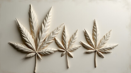 Plaster leaves on silk-frost. Handcrafted texture meets liquid fabric tones for artisanal elegance.
