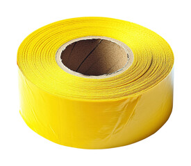 Yellow adhesive tape roll workshop product isolated on transparent background
