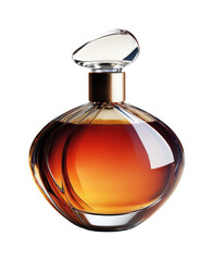 Elegant glass perfume bottle display home still life luxurious ambiance isolated on transparent...