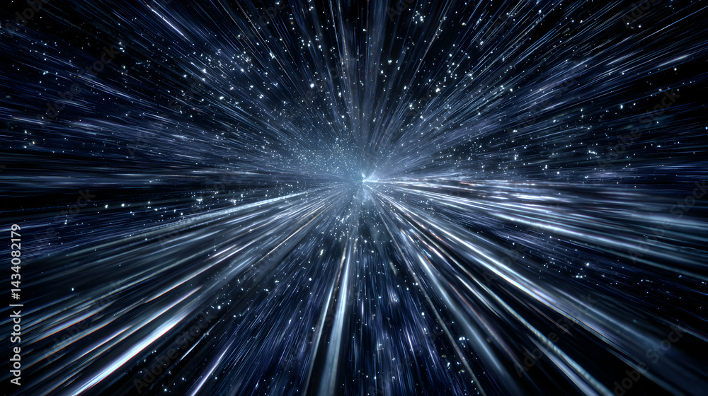 Wall mural captivating vortex of cosmic energy and light streaks in a deep space environment creating wonder