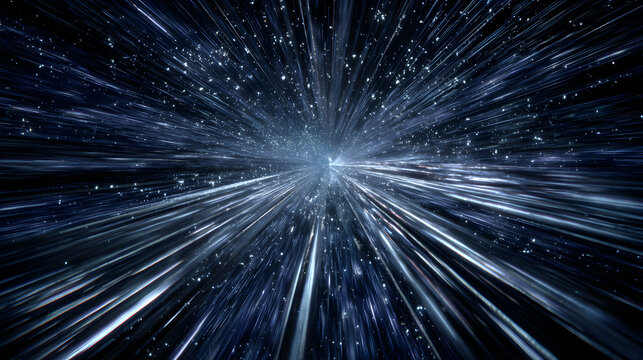 Captivating vortex of cosmic energy and light streaks in a deep space environment creating wonder