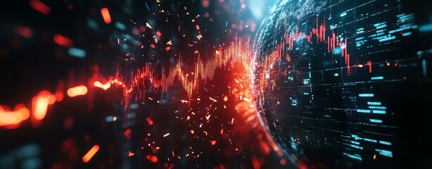 Obraz premium Abstract data visualization concept in motion.