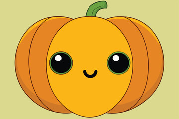 Illustration of yellow pumpkin Isolated