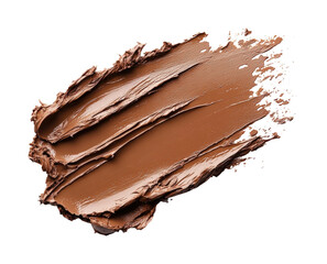 Artistic brown paint stroke creative environment isolated on transparent background