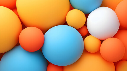 Colorful Rainbow Balls of Various Sizes Abstract Background