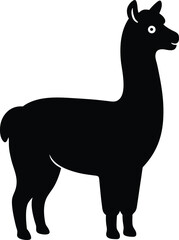 Llama icon black silhouette vector illustration on transparent background
