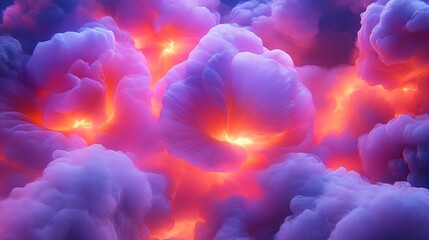 Glowing Purple  Orange Cloudscape.