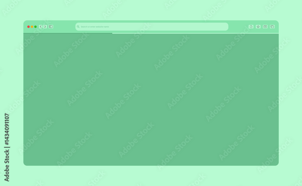 Wall mural transparent browser window on blue and violet background. window internet browser with toolbar and s