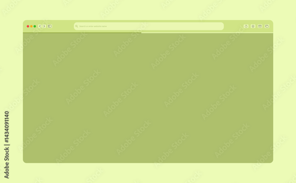 Wall mural transparent browser window on blue and violet background. window internet browser with toolbar and s