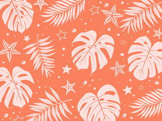 Tropical plant isolate pattern and element for summer season background or banner concept.