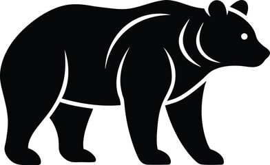 bear icon black silhouette vector illustration on transparent background
