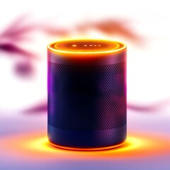 Smart speaker with vibrant lighting and modern design.