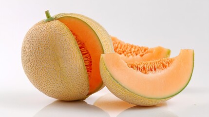 Sweet Cantaloupe Melon Whole Fruit Display Fresh Produce Still Life Healthy Eating Summer Fruit Delicious Dessert Ripe Cantaloupe Juicy Refreshment Natural Food lowercase
