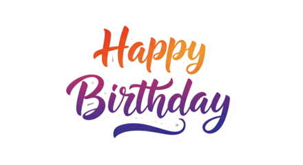 Vibrant Happy Birthday Script with Warm Gradient