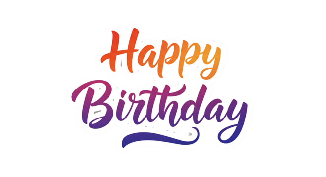 Vibrant Happy Birthday Script with Warm Gradient