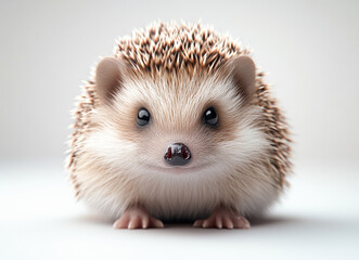 Obraz premium Hedgehog on White Background Showcasing Detailed Texture and Natural Coloration for Wildlife Illustration