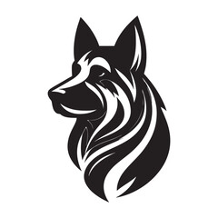 Decorative Dog Line Art – Tattoo Style Animal Illustration 