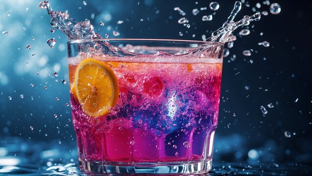 Vibrant glass of refreshing effervescent elixir