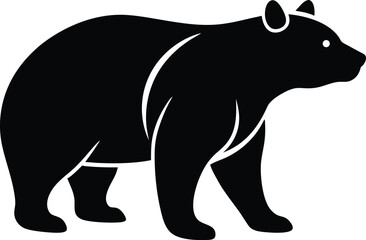 bear icon black silhouette vector illustration on transparent background
