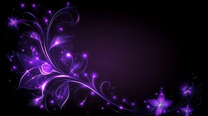 Obraz premium Glowing Purple Floral Design. (2)