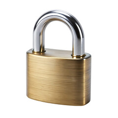 Brass Padlock Security Lock Metal Safe Safeguard on transparent background