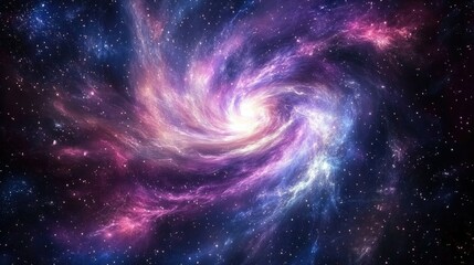 Stellar Spiral A Radiant Galaxy Unfolding Its Mysteries with a Spectacular Display of Pink and Blue Nebulae