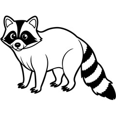 Obraz premium Stylized Raccoon Outline Art