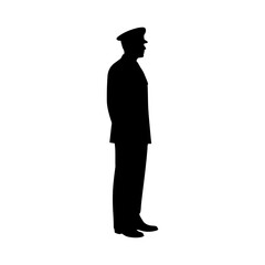 Army commander silhouette vector flat illustration design.