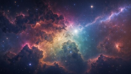 Obraz premium Vibrant nebula and star field in deep space