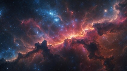 Obraz premium Vibrant nebula showcasing cosmic grandeur and beauty
