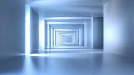 Abstract Light Blue Corridor