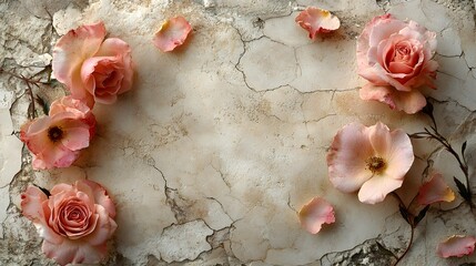 Contemplative display of tender rose remnants on cool ivory with soft sunlight, creating an evocative ambiance of reflective nostalgia and quiet solitude