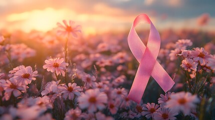 Artful Depiction of a Cancer Awareness Pink Ribbon Evolving into a Heartfelt Thank You Note, Celebrating the Relentless Spirit of Caregivers and Advocates