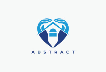 house care logo design. home and hand vector icon symbol