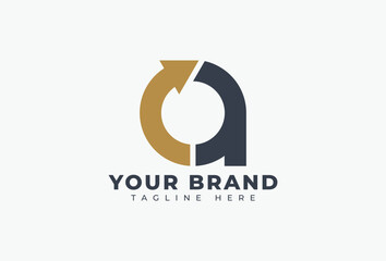 lower case Letter a circular arrow direction for Synchronize Reload Spin Swirl Switch Swap logo design