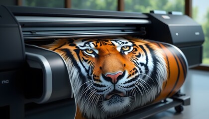 Large format printing tiger design machine printer print shop banner vinyl signage advertisement media artwork