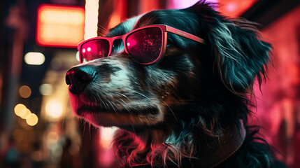 dog  with glasses 